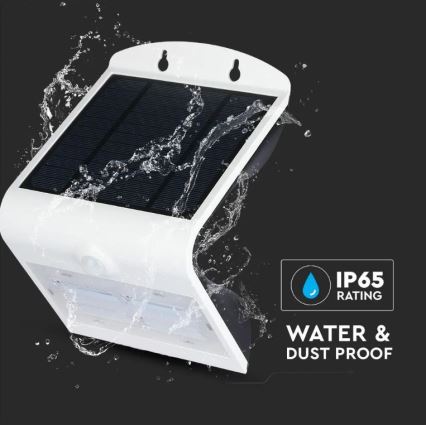 LED Solar wandlamp met sensor LED/3W/3,7V 3000/4000K IP65 2000 mAh wit
