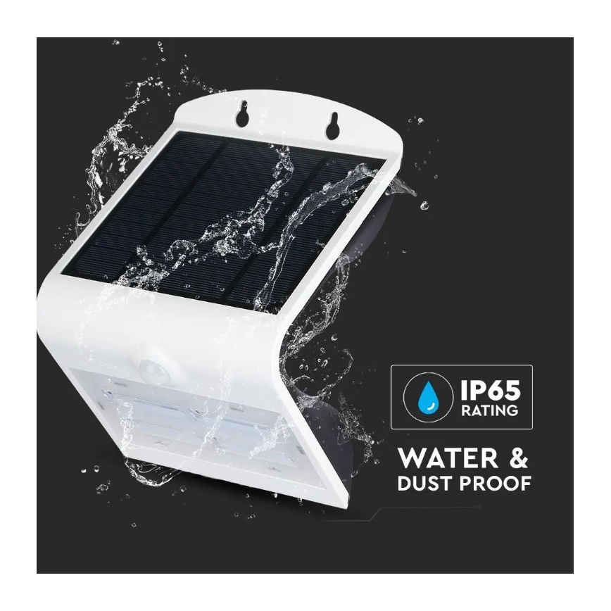 LED Solar wandlamp met sensor LED/3W/3,7V 3000/4000K IP65 2000 mAh wit
