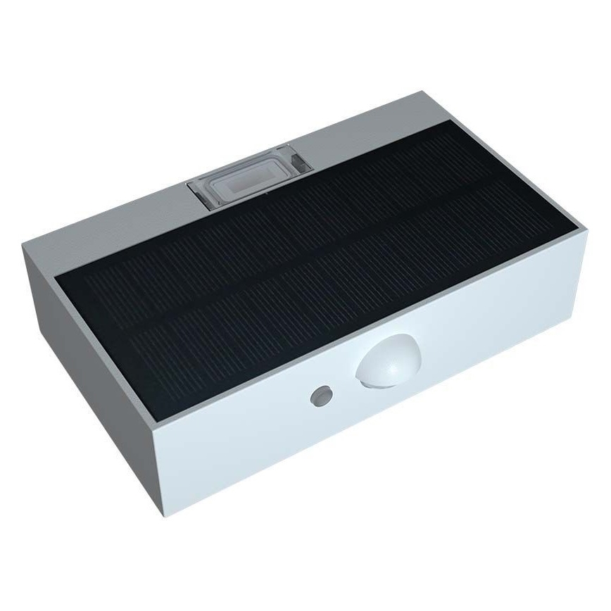LED Solar wandlamp met sensor LED/3W/3,7V 3000K/4000K IP65 wit