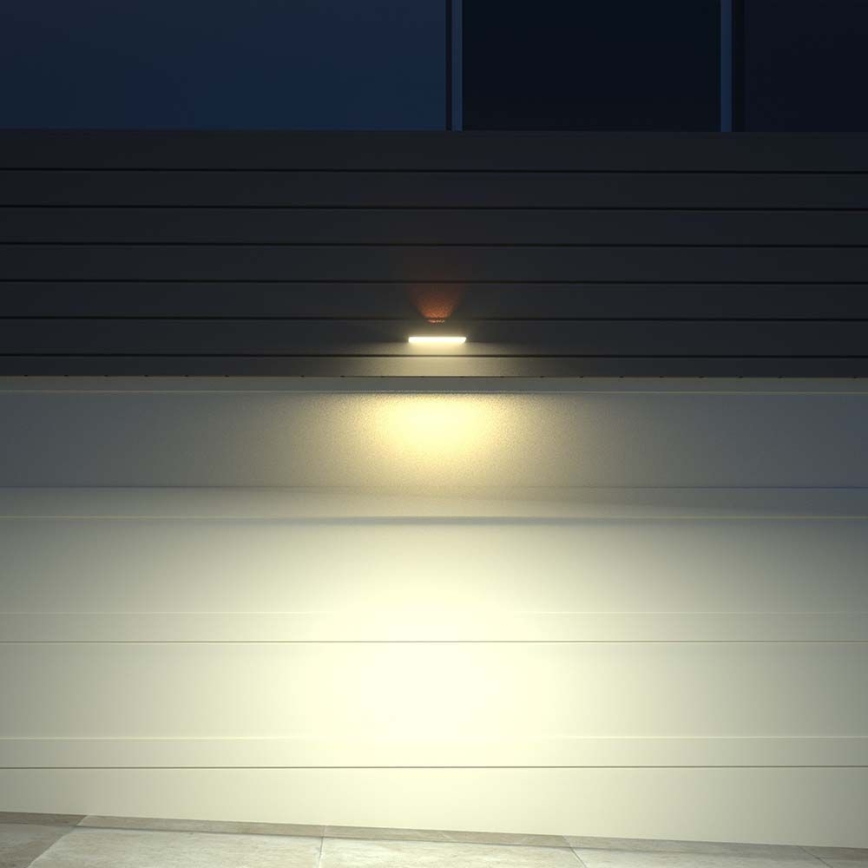 LED Solar wandlamp met sensor LED/3W/3,7V 3000K/4000K IP65 wit