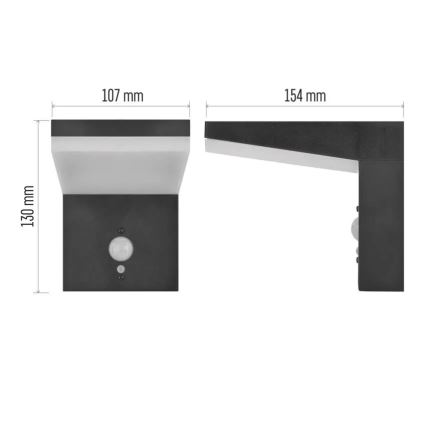 LED Solar wandlamp met sensor LED/4,4W/3,7V 2200 mAh IP44