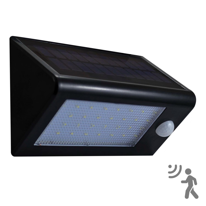 LED Solar Wandlamp met sensor LED/5,5W/3,7V 2000 mAh IP44 zwart