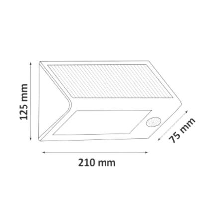 LED Solar wandlamp met sensor LED/5W IP44