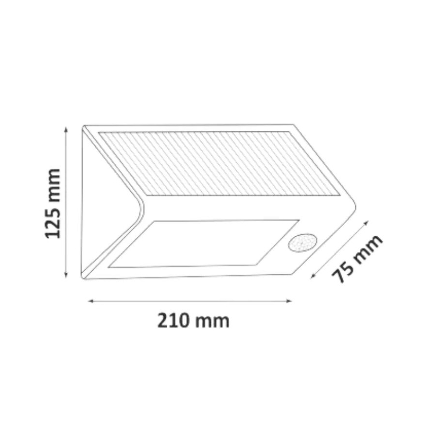 LED Solar wandlamp met sensor LED/5W IP44