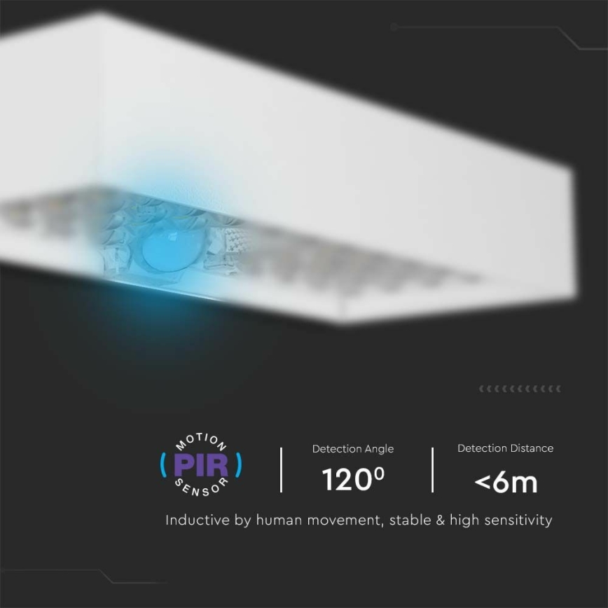 LED Solar wandlamp met sensor LED/6W/3,7V IP65 4000K 3000 mAh wit
