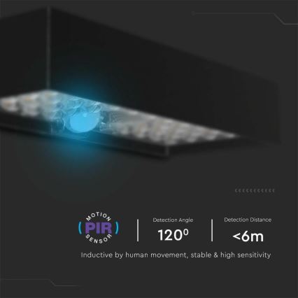 LED Solar wandlamp met sensor LED/6W/3,7V IP65 4000K 3000 mAh zwart