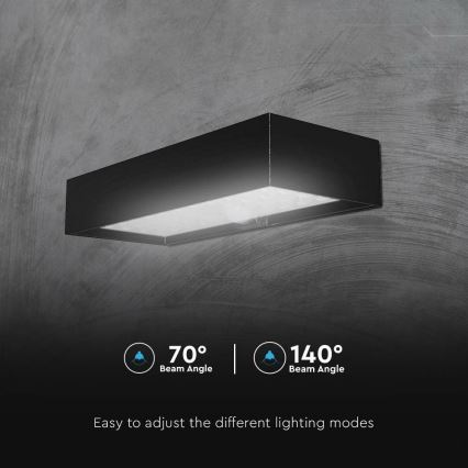 LED Solar wandlamp met sensor LED/6W/3,7V IP65 4000K 3000 mAh zwart