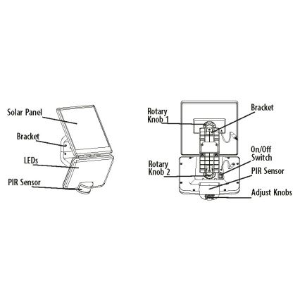 LED Solar wandlamp met sensor LED/8W/3,7V 2000 mAh IP54