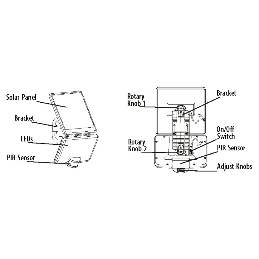 LED Solar wandlamp met sensor LED/8W/3,7V 2000 mAh IP54