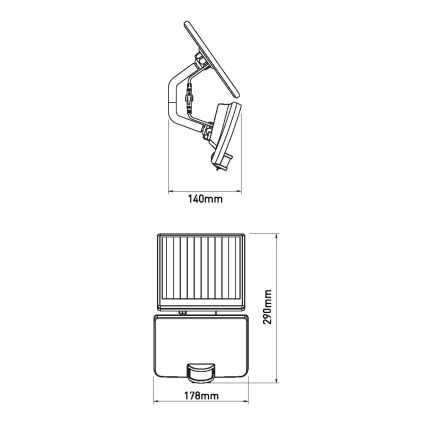 LED Solar wandlamp met sensor LED/8W/3,7V 2000 mAh IP54