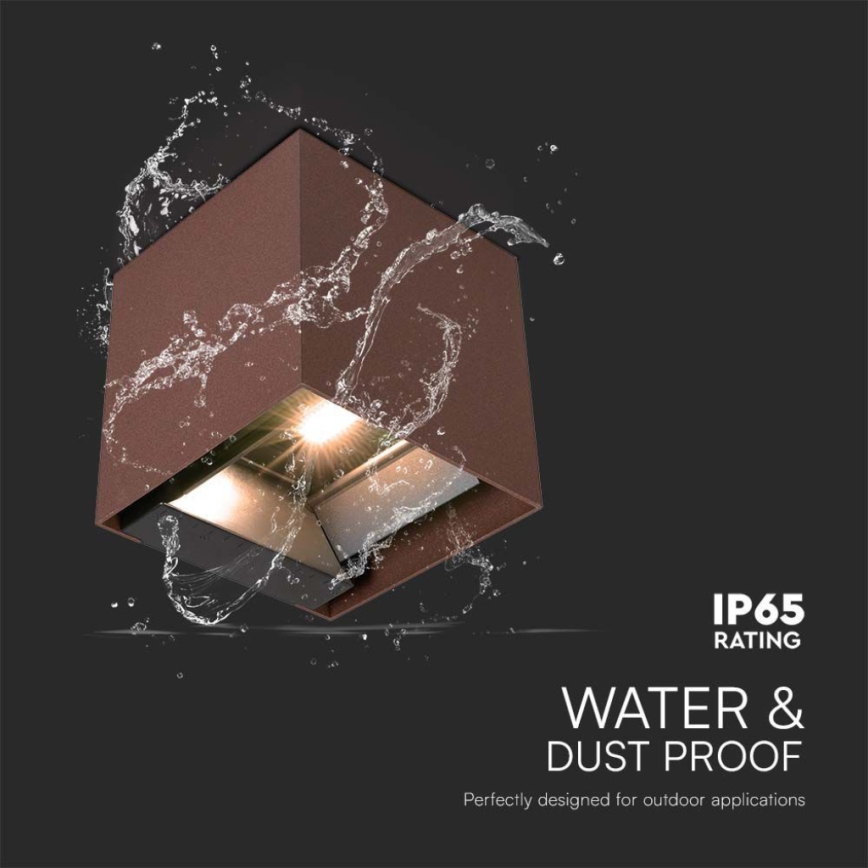 LED Solar wandlamp met sensor LED/9W/3,7V IP65 3000K bruin