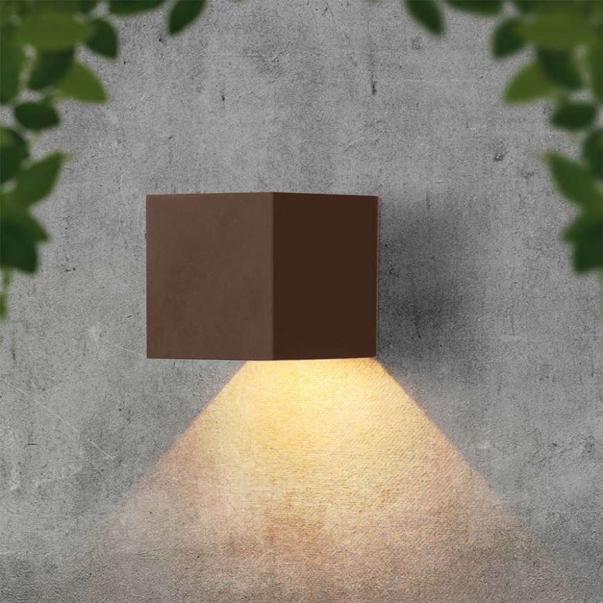 LED Solar wandlamp met sensor LED/9W/3,7V IP65 4000K bruin