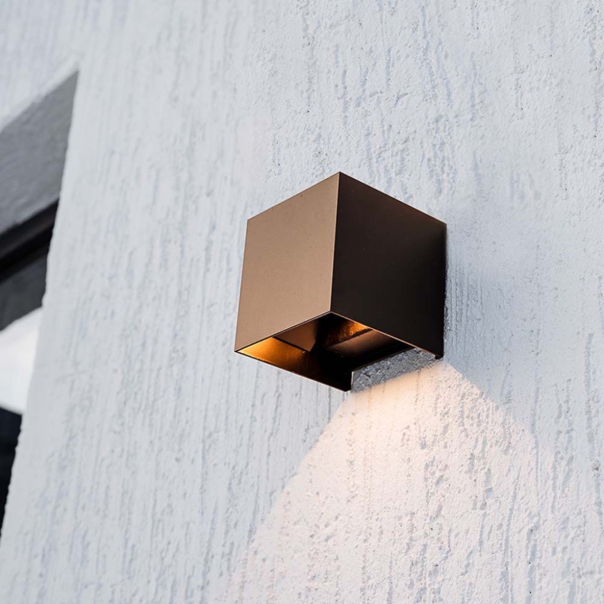 LED Solar wandlamp met sensor LED/9W/3,7V IP65 4000K bruin