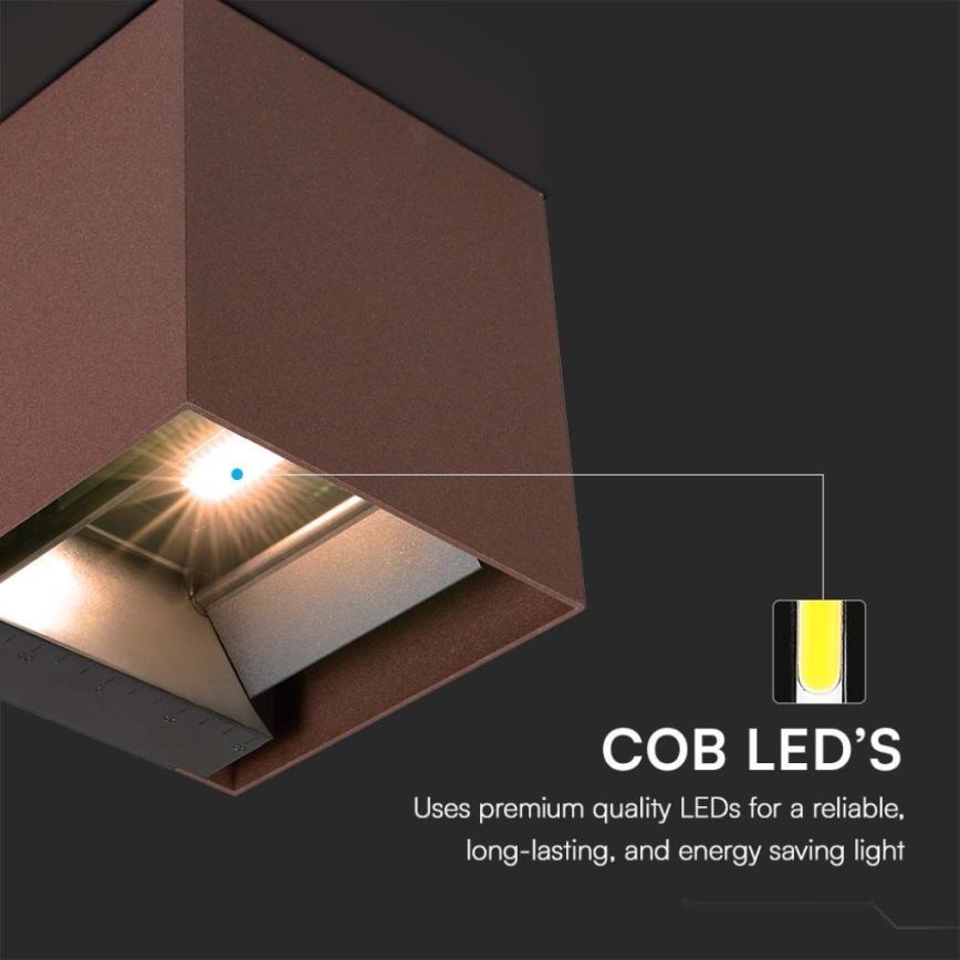 LED Solar wandlamp met sensor LED/9W/3,7V IP65 4000K bruin