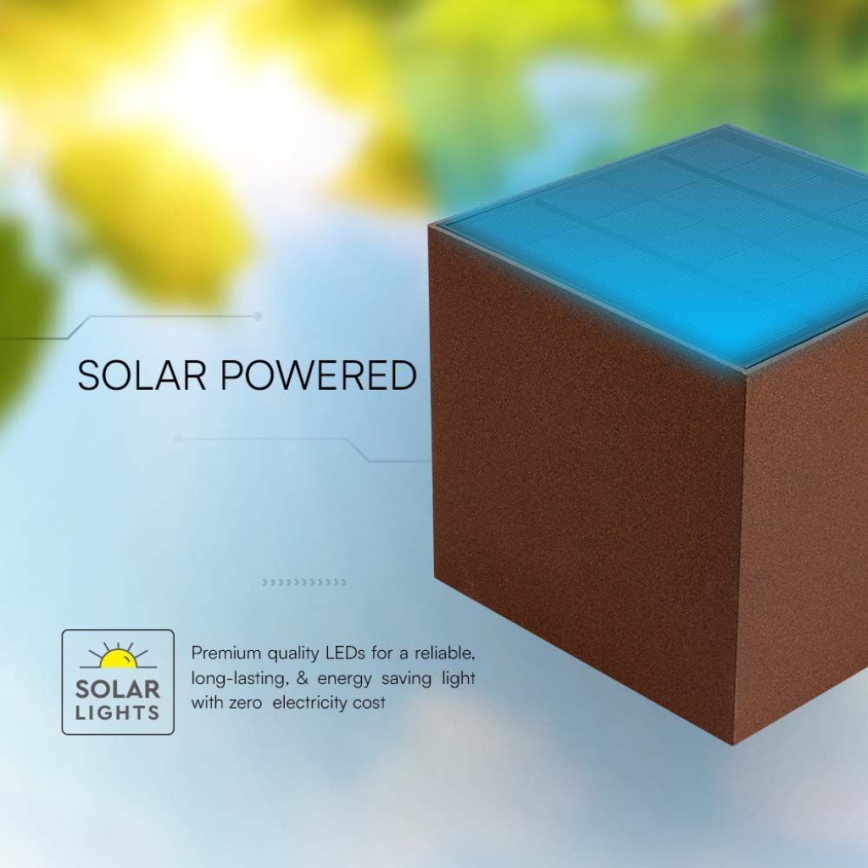 LED Solar wandlamp met sensor LED/9W/3,7V IP65 4000K bruin
