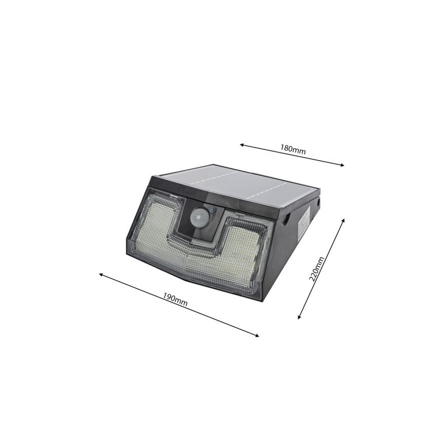 LED 44 / 5.000 Solar wandlamp met bewegings- en schemersensor TRANSFORMER LED/7W/3,7V IP65 + afstandsbediening