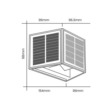 LED Solar wandlamp WINGS LED/2W/3,2V 3000K IP54 zwart