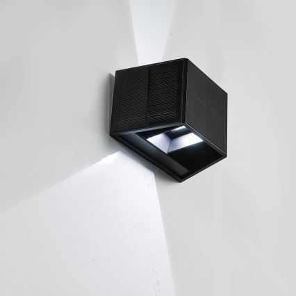 LED Solar wandlamp WINGS LED/2W/3,2V 6000K IP54 zwart