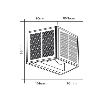 LED Solar wandlamp WINGS LED/2W/3,2V 6000K IP54 zwart
