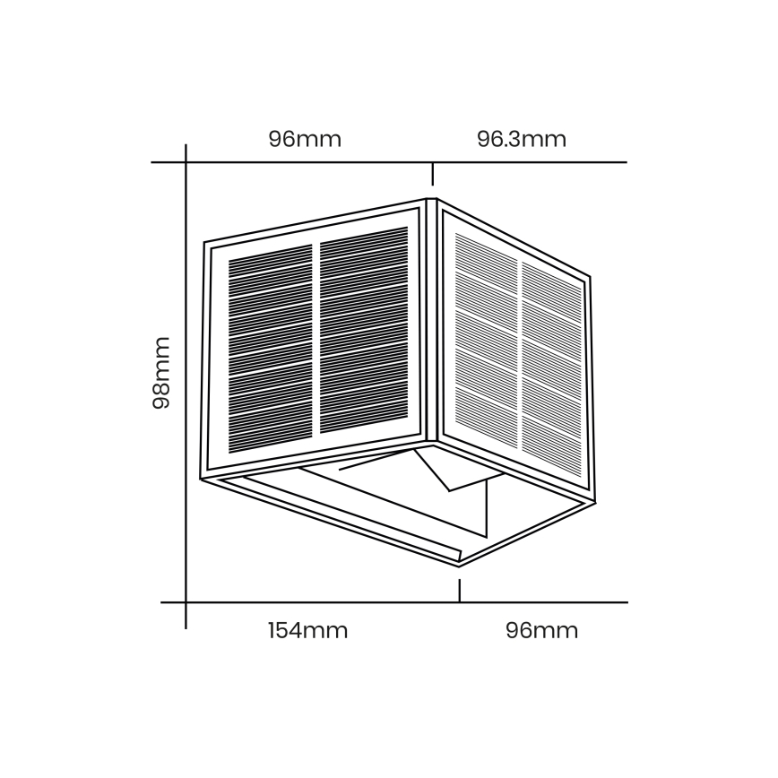 LED Solar wandlamp WINGS LED/2W/3,2V 6000K IP54 zwart