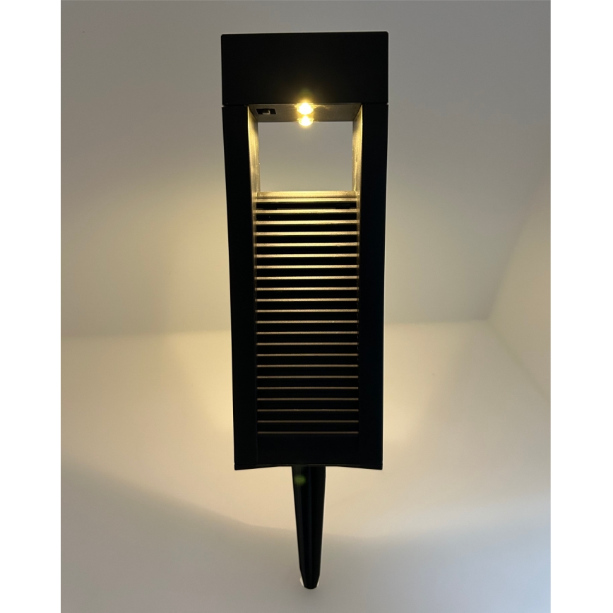 LED-solarlamp 2x LED / 1,2 V, 200 mAh, IP44, zwart