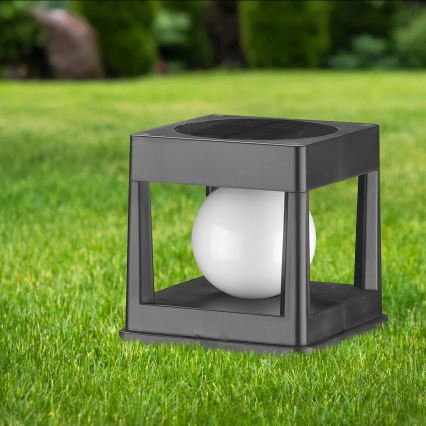 LED solarlamp CUBO LED/3,7V 1200 mAh IP44 zwart