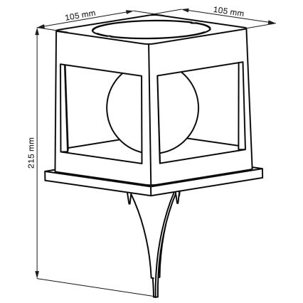 LED solarlamp CUBO LED/3,7V 1200 mAh IP44 zwart