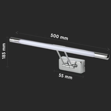 LED Spiegelverlichting LED/9W/230V 3000K 50cm glanzend chroom