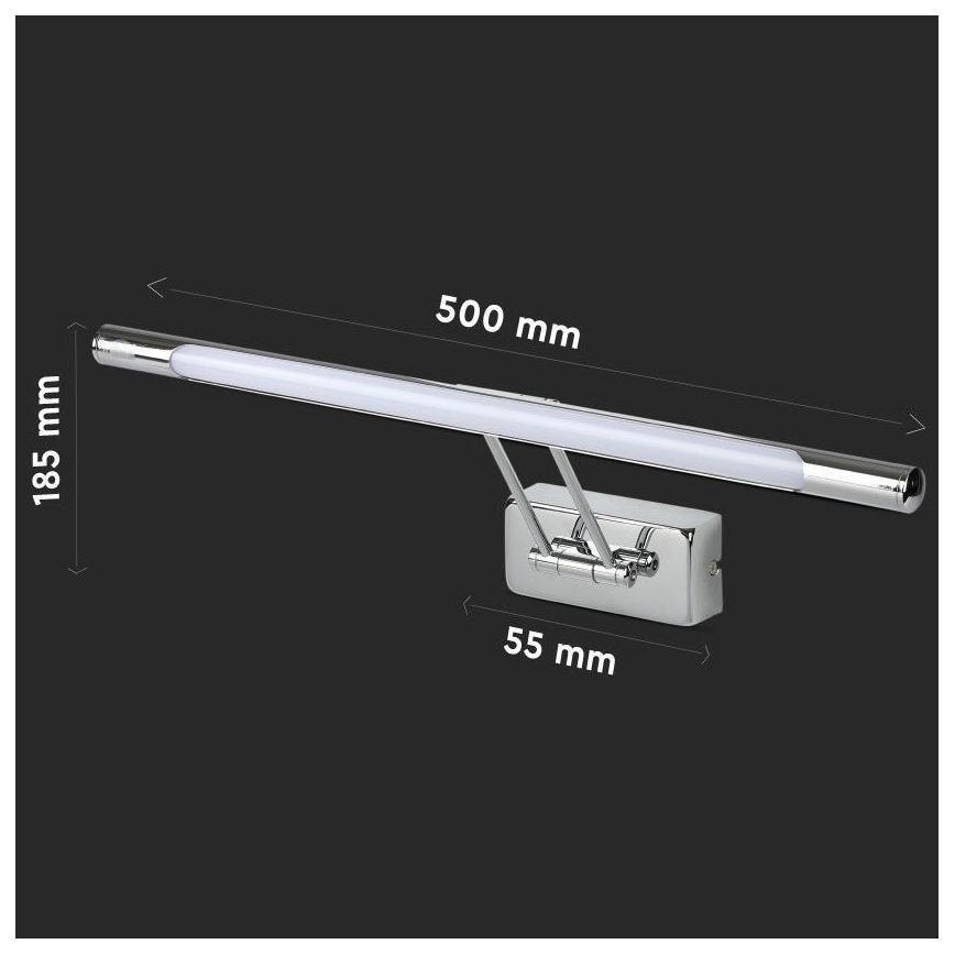 LED Spiegelverlichting LED/9W/230V 3000K 50cm glanzend chroom