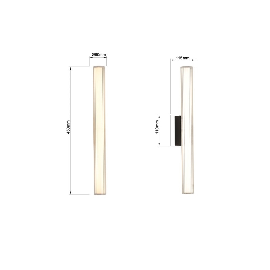 LED-spiegelverlichting voor de badkamer LINEA LED/8W/230V 3000/4000/6000K IP44 45 cm zwart