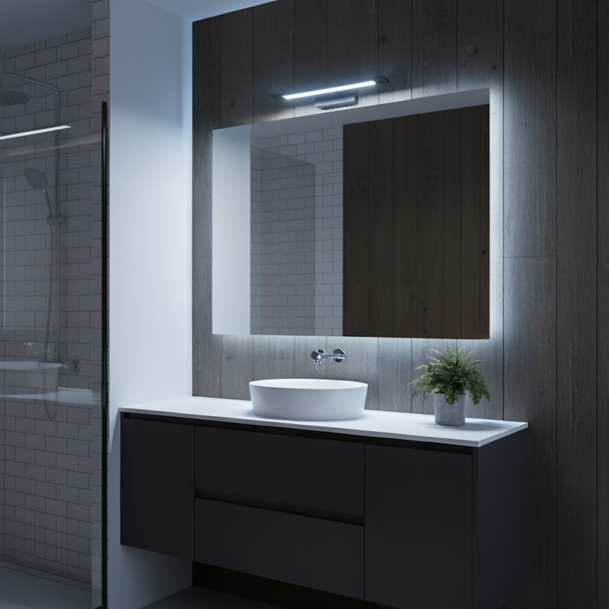 KLIMT LED-spiegelverlichting voor badkamer, 8W, 230V, 3000/4000/6000K, 40 cm, IP44, zwart