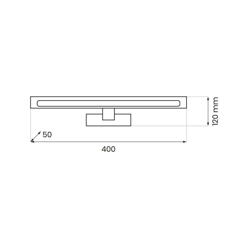 KLIMT LED-spiegelverlichting voor badkamer, 8W, 230V, 3000/4000/6000K, 40 cm, IP44, zwart
