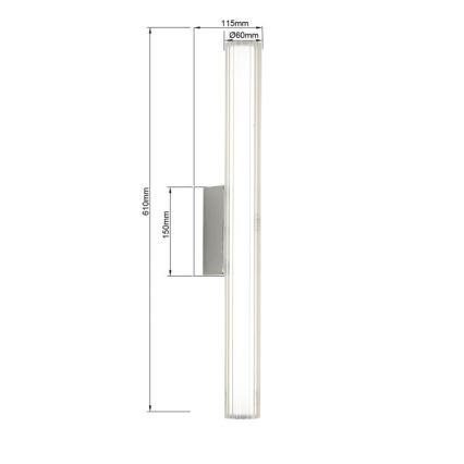 LED-spiegelverlichting voor de badkamer LINEA LED/12W/230V 3000/4000/6000K IP44 61 cm mat chroom