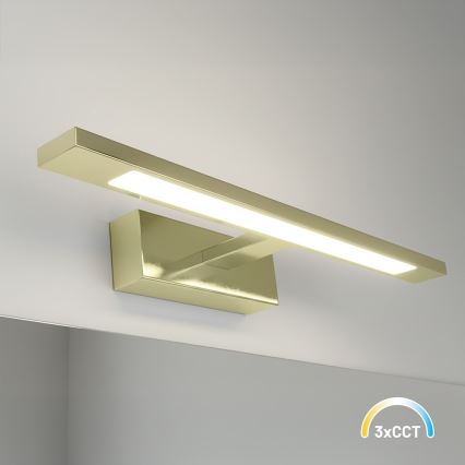 KLIMT LED-spiegelverlichting voor de badkamer, 8W, 230V, 3000/4000/6000K, 40 cm, IP44, goudkleurig