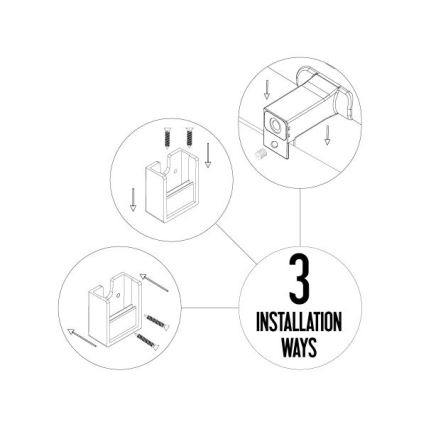 LED-spiegelverlichting voor de badkamer LED/12W/230V 59,5 cm IP44 zwart
