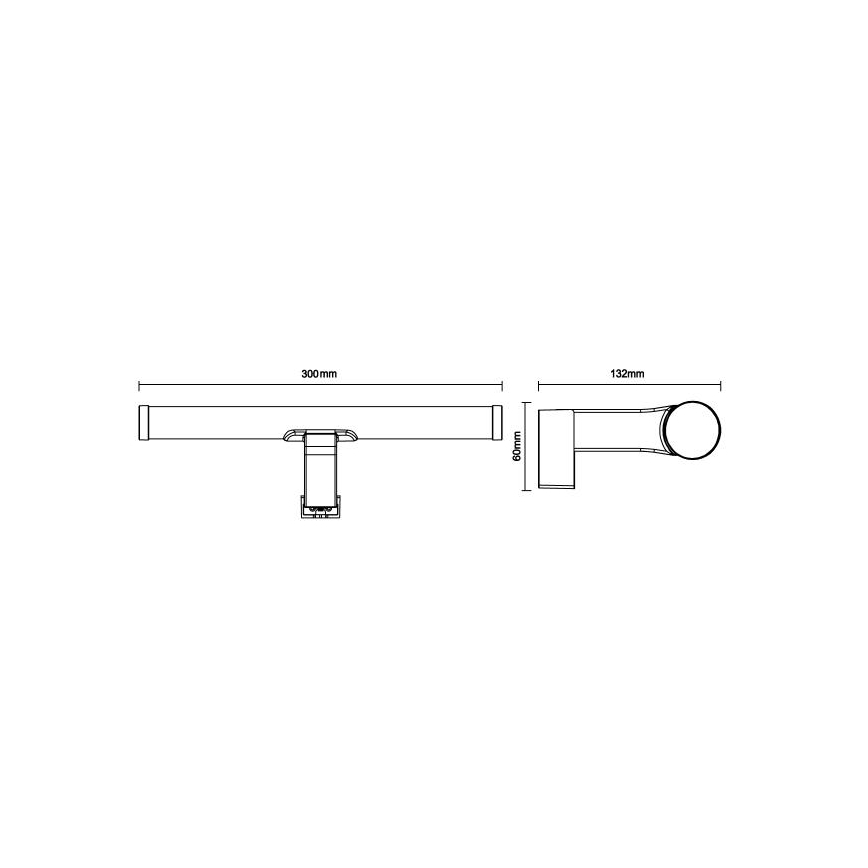 LED-spiegelverlichting voor de badkamer LED/8W/230V 30 cm IP44 glanzend chroom