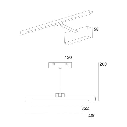 LED-spiegelverlichting voor de badkamer MIRROR LED/6W/230V 4000K IP44 40 cm zwart
