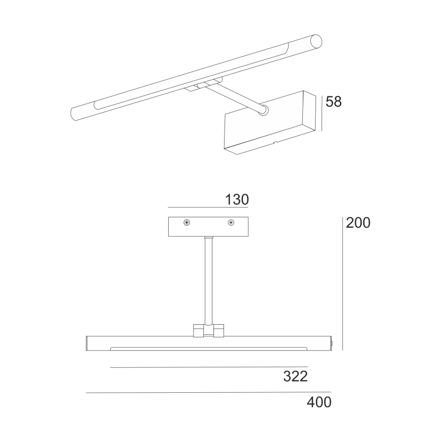 LED-spiegelverlichting voor de badkamer MIRROR LED/6W/230V 4000K IP44 40 cm zwart