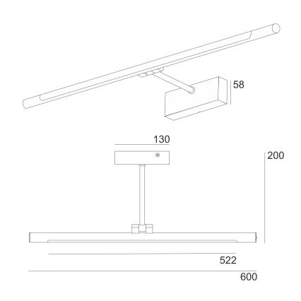 LED-spiegelverlichting voor de badkamer MIRROR LED/8W/230V 4000K IP44 60 cm zwart
