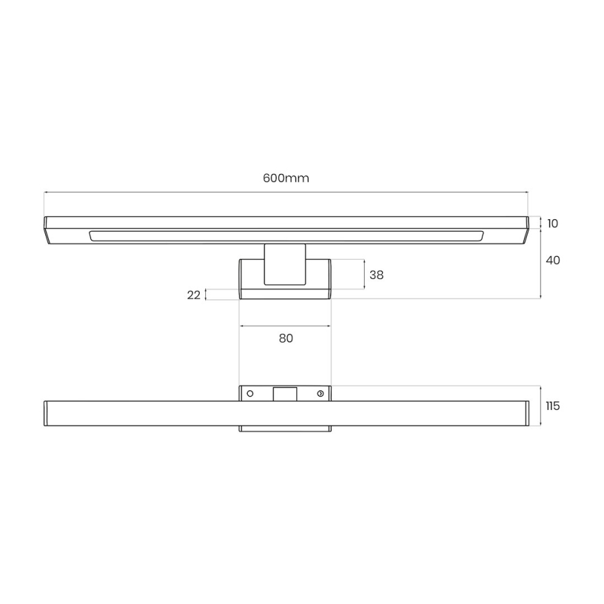LED-spiegelverlichting voor de badkamer SHINE LED/13,8W/230V 60 cm IP44 goud