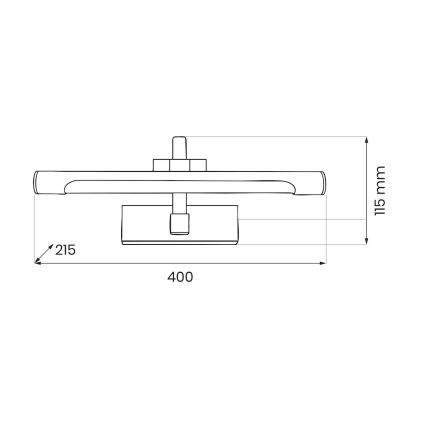 LED-spiegelverlichting voor de badkamer VINCI LED/12W/230V 40 cm IP44 zwart