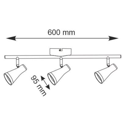LED Spot BERG 3xLED/4,2W/230V zwart