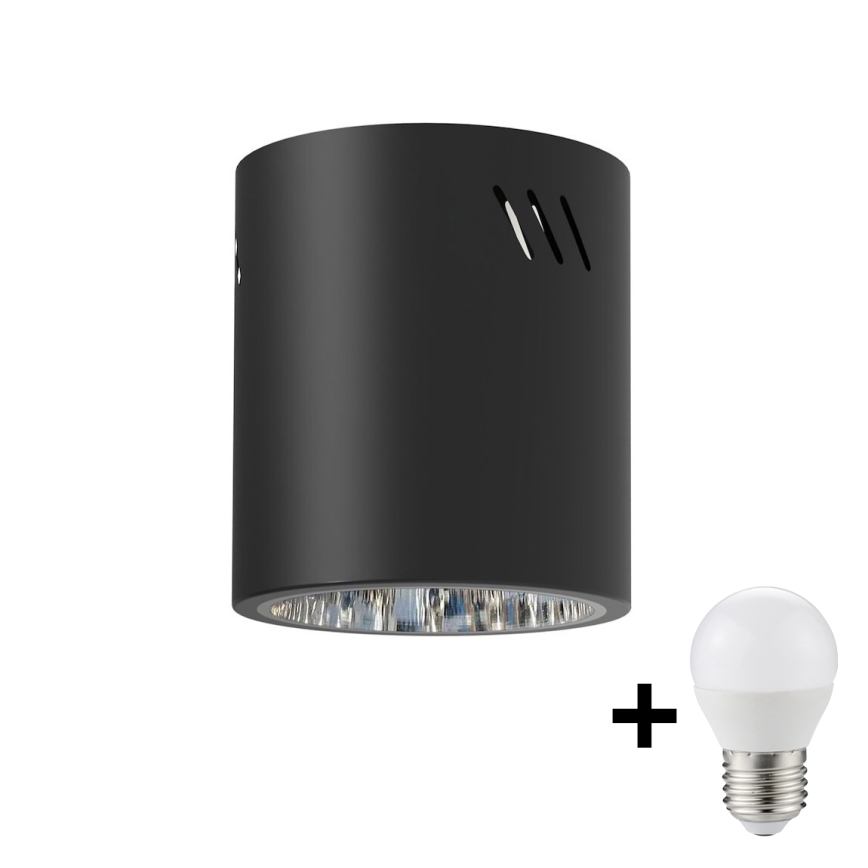 LED spot GEORGE 1xE27/6W/230V diameter 11 cm zwart