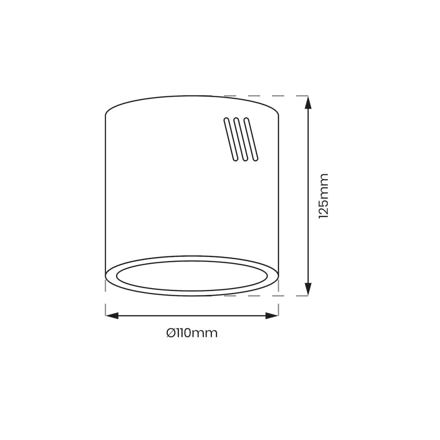 LED spot GEORGE 1xE27/6W/230V diameter 11 cm zwart