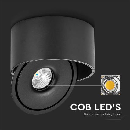 LED Flexibel Spot LED/20W/230V 3000/4000/6400K CRI 90 zwart