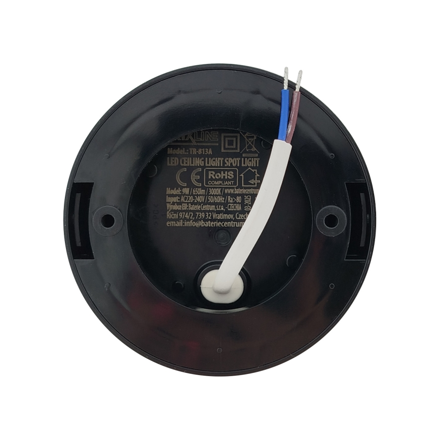 LED-spot LED/9W/230V Ø 9 cm zwart