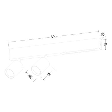 LED spot MAGNET LED/5W/230V + 2xGU10/60W 3000/4000K wit