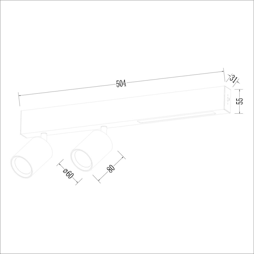 LED spot MAGNET LED/5W/230V + 2xGU10/60W 3000/4000K wit