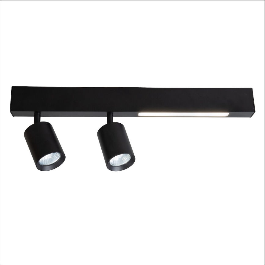 LED spot MAGNET LED/5W/230V + 2xGU10/60W 3000/4000K zwart