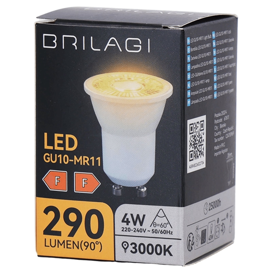 LED-spot MR11 GU10/4W/230V 3000K 60° - BRILAGI